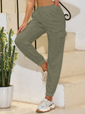Sport Solid Color High-Waisted Pocket Leg Pants