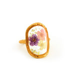 ADJUSTABLE OPEN RING WITH DRIED FLOWERS MULTI COLOR_CWMM8929