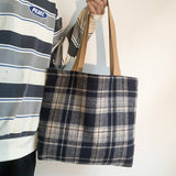 RETRO MIXED COLOR PLAID VERSATILE SHOULDER BAG_CWAB2155