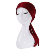 SOLID COLOR VELVET FOUR BAR LONG TAIL HEADSCARF_CWASC2455