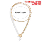 NICHE IMITATION PEARL OT BUCKLE TASSEL NECKLACE_CWAJE1805