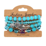 MULTI LAYERED MAPLE LEAF HEART PENDANT BRACELET_CWAJE2229
