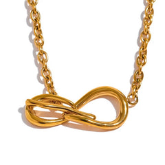 Titanium Steel Necklace With Bow Pendant_Cwmm5653