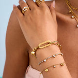 18K GOLD TITANIUM HEART ZIRCON BRACELET LUXURY_CWAJE4718