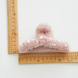 Pearl Fuzzy Hair Claw Clips For Fall,Winter_Cwaha0376