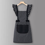 HOUNDSTOOTH SOLID COLOR WATERPROOF WORK APRON_CWMM6792