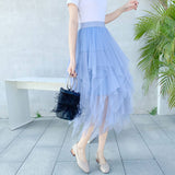 ASYMMETRICAL TULLE HIGH WAIST MIDI SKIRT_CWBMS0398