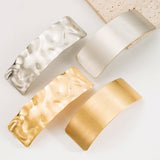 BRUSHED METAL GEOMETRIC SPRING HAIR CLIP CHIC_CWAHA6187