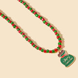 CHRISTMAS COLORBLOCK BEADED CARTOON EARRINGS_CWAJE1868