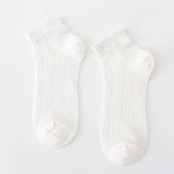 SOLID COLOR MESH BREATHABLE WOMENS ANKLE SOCKS_CWMS053