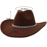 Western Ethnic Felt Cowboy Fedora Hat_Cwah04446