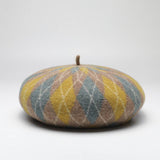 PLAID BERET THICKENED WARM CONTRAST PAINTER HAT_CWAH1098