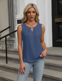 Solid Color Crew Neck Sleeveless Casual Vest