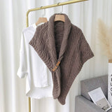 NEW LEATHER BUCKLE SHAWL TRIANGLE CLOAK_CWASC0755