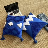 PLUSH BLUE PILLOW MOROCCAN STYLE PILLOWCASE_CWMM0869
