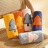 EMBROIDERED CORAL FLEECE ABSORBENT BATH TOWEL_CWMM2289
