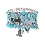 ETHNIC STYLE BULL HEAD CACTUS BRACELET SET_CWMM3520