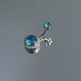 PINK CZ BELLY RING ELEGANT NAVEL PIERCING_CWMM9196