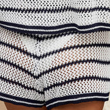 V-Neck Hooded Sweater Loose Striped Suit