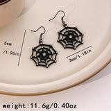 HALLOWEEN GHOST SPIDER WEB EARRINGS_CWAJE1832