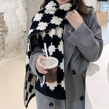 KNIT PLAID LONG SCARF FOR WOMEN FASHION WRAP_CWASC1239