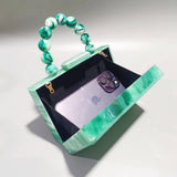 Pearl Acrylic Beaded Clutch Wristlet Wedding Bag_Cwab5858