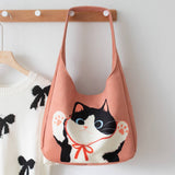 CUTE CARTOON CANVAS TOTE BAG FOR WOMEN LARGE_CWAB5630