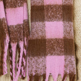 Black & White Plaid Fau Cashmere Scarf_Cwasc0324