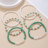 ST PATRICKS DAY RICE BEAD ALPHABET BRACELET SET_CWMM3506