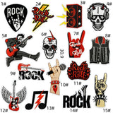 CARTOON BLACK MUSIC SKULL SERIES CLOTH STICKER_CWMM4050