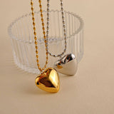 MODERN STAINLESS STEEL HEART PENDANT NECKLACE_CWMM8877