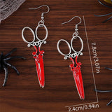 HALLOWEEN BLOODY HORROR SCISSORS AXE EARRINGS_CWAJE1972