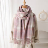 ARTISTIC PLAID TASSEL SCARF FOR FALL AND WINTER_CWASC2762