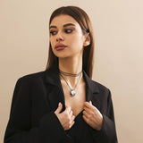 DRAWN WAX THREAD NECKLACE WITH PENDANT_CWAJE1160