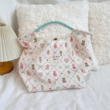 Cwab3909_Cartoon Embossed Canvas Commuter Handbag