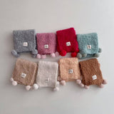 CUTE POM POM KNIT SCARF NECK WARMER FOR KIDS_CWASC2088