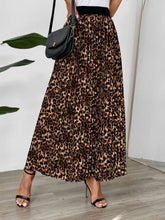 Temperament Commuter Leopard Pleated Skirt