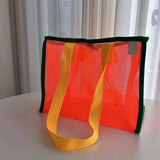 Mesh Contrast Color Beach Travel Storage Bag_Cuab00461