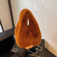 Winter Imitation Rex Rabbit Fur Handbag Plush_Cwab3958