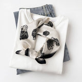 SILK SQUARE SCARF ELEGANT CHINESE FLORAL PRINT_CWASC0814