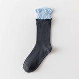 Women'S Contrast Color Curled Cotton Socks_Cwms1372
