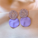 EXAGGERATED PLEATED ROUND HIGH END EARRINGS_CWASC1328