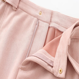 SUEDE MINI SKIRT FOR WOMEN FRENCH CHIC STYLE_CWDSD8342