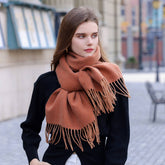 FASHION SCARF SOFT FAUX CASHMERE WITH TASSELS_CWASC0174