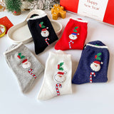 SANTA CLAUS ELK PATTERN CREW SOCKS FOR CHRISTMAS_CWMS0904
