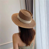 BEACH VACATION SUN FEDORA STRAW HATS FOR WOMEN_CWAH1151