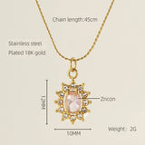 STAINLESS STEEL ZIRCON HEART PENDANT NECKLACE_CWAJE0682
