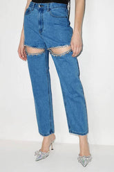 Cwjp0590_High Waist Loose Fit Straight Leg Jeans