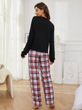Two-Piece Plaid Printed Trousers Loungewear