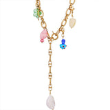 OCEAN PEARL NECKLACE WITH GLASS PENDANT_CWMM8861